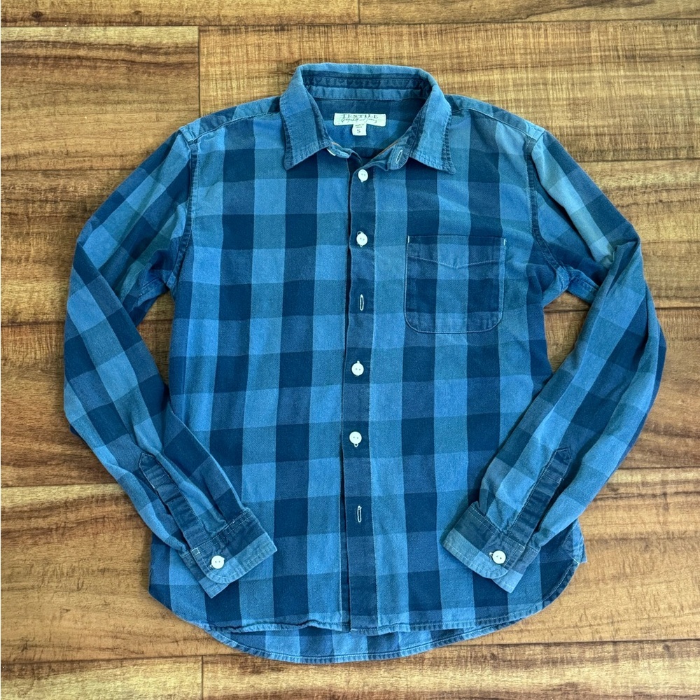 Elizabeth and James Blue Plaid Men's Shirt